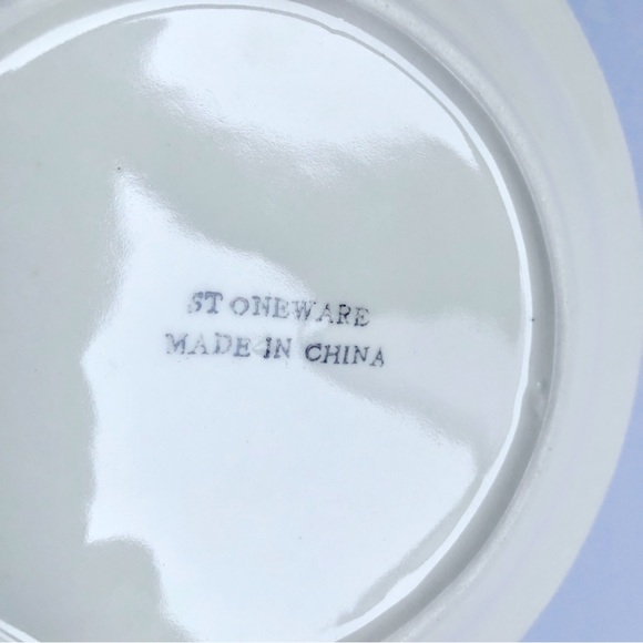 3/$15 STONEWARE Salad Dessert Plate 6 3/8”Off White Blue - Picture 4 of 14